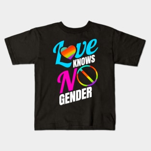 LGBTQ Love Knows No Gender Pride Month Kids T-Shirt